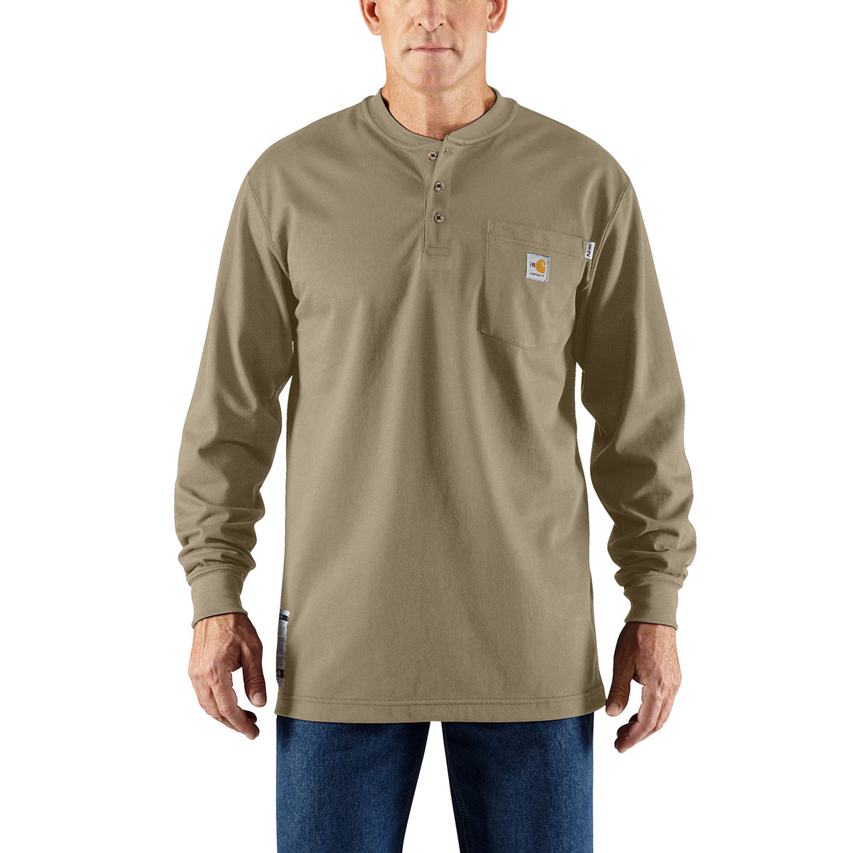 100237 - Carhartt Flame-Resistant Force Loose Fit Midweight Long-Sleeve Pocket HenleyT-Shirt