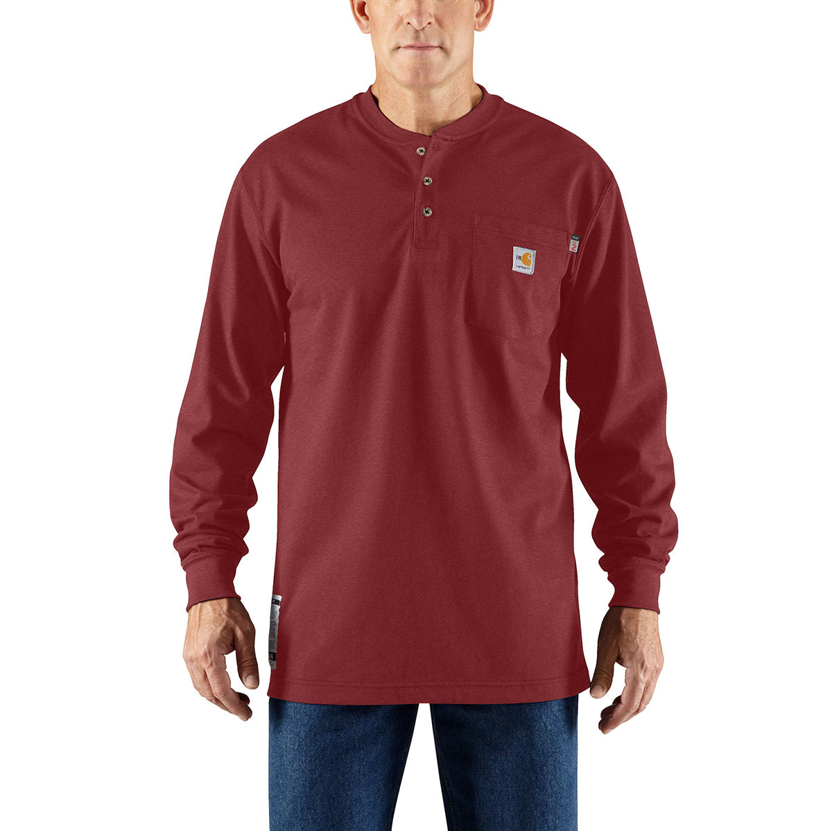 100237 - Carhartt Flame-Resistant Force Loose Fit Midweight Long-Sleeve Pocket HenleyT-Shirt