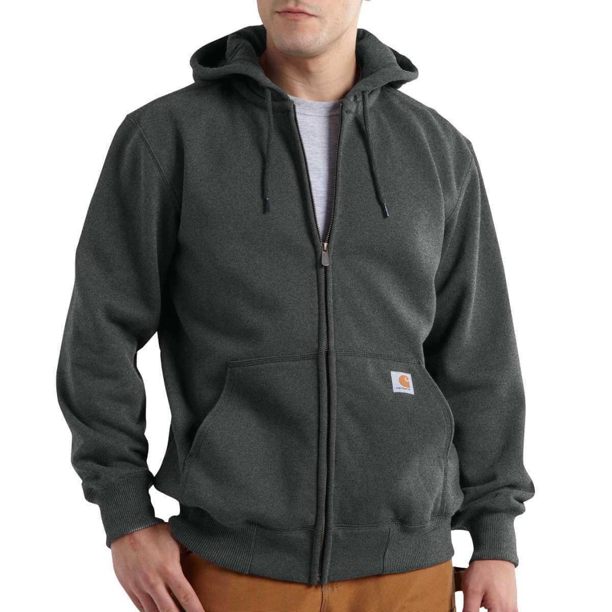 100614 - Rain Defender Loose Fit Heavyweight Front-Zip Sweatshirt 026 Carbon Heather