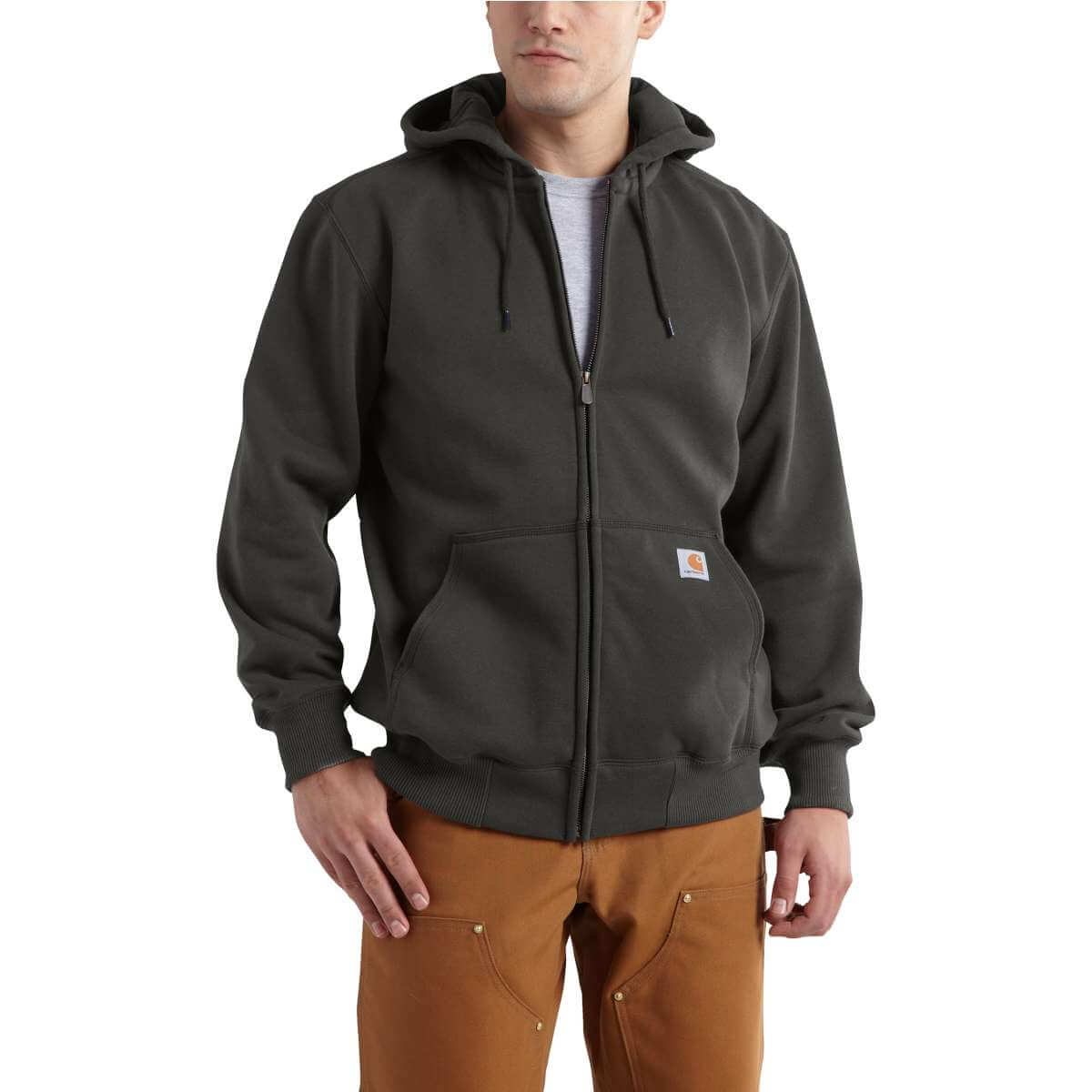 100614 - Rain Defender Loose Fit Heavyweight Front-Zip Sweatshirt 306 Peat