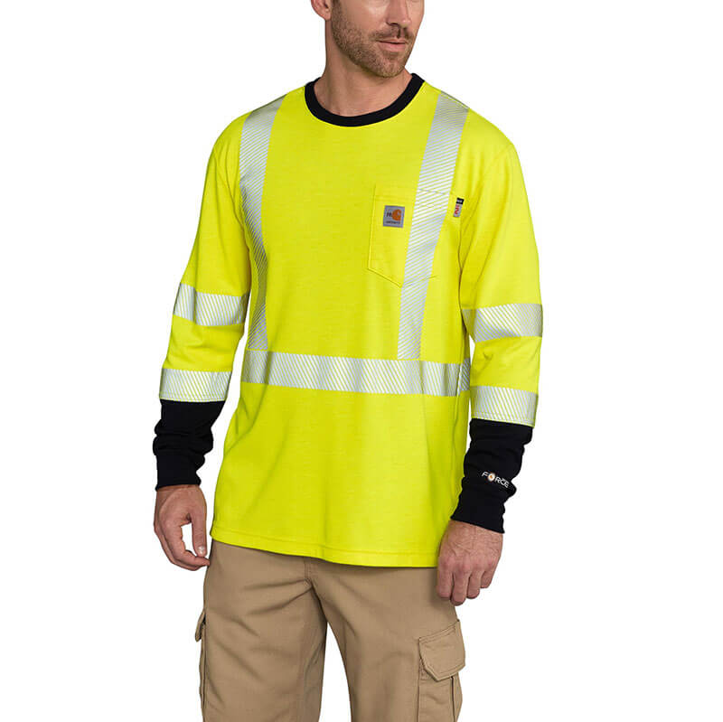 102905 - Carhartt Men's Flame-Resistant High-Visibility Force Long-Sleeve T-Shirt -Class 3