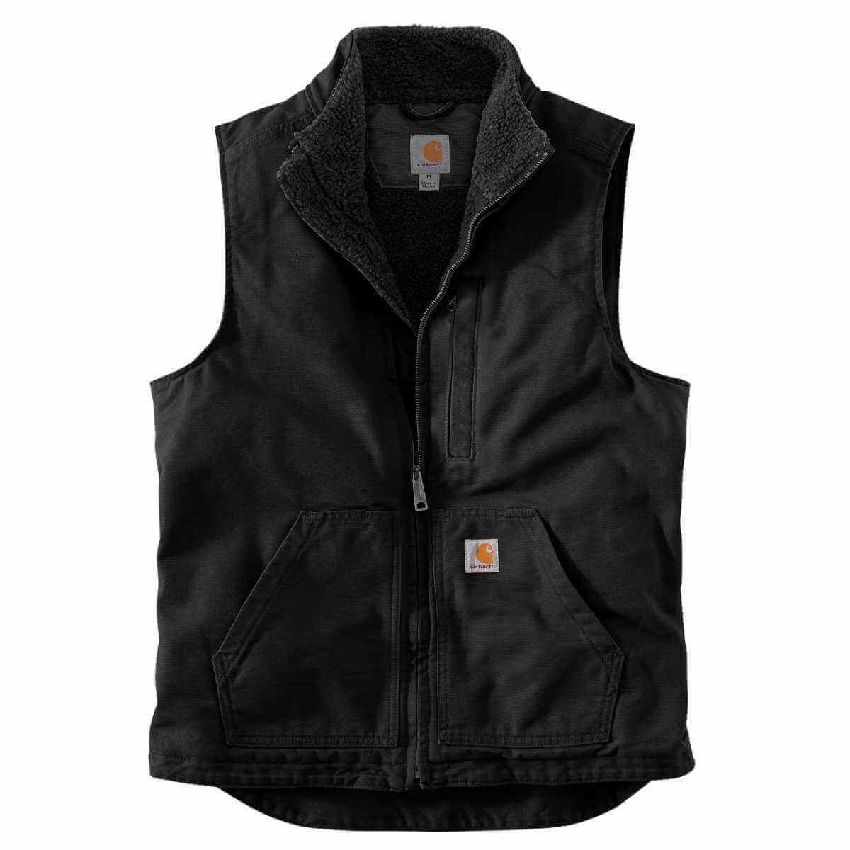 Carhartt Men's Sherpa-Lined Mockneck Vest BLK Black