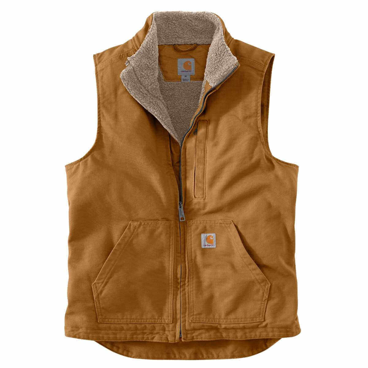 Carhartt Men's Sherpa-Lined Mockneck vest BRN Carhartt Brown