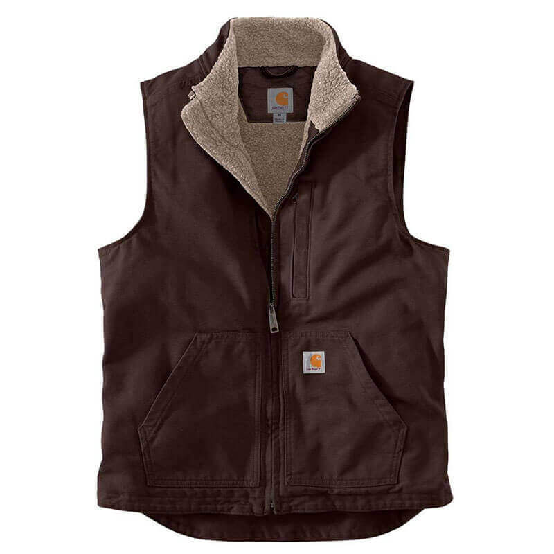 Carhartt Men's Sherpa-Lined Mockneck Vest DKB Dark Brown