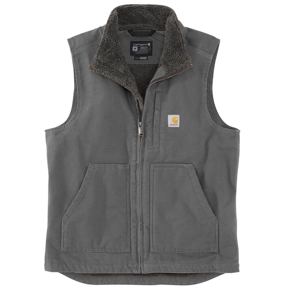 Carhartt Men's Sherpa-Lined Mockneck Vest GVL Gravel