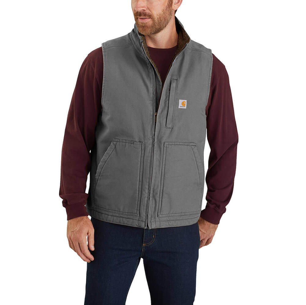 Carhartt Men's Sherpa-Lined Mockneck Vest GVL Gravel