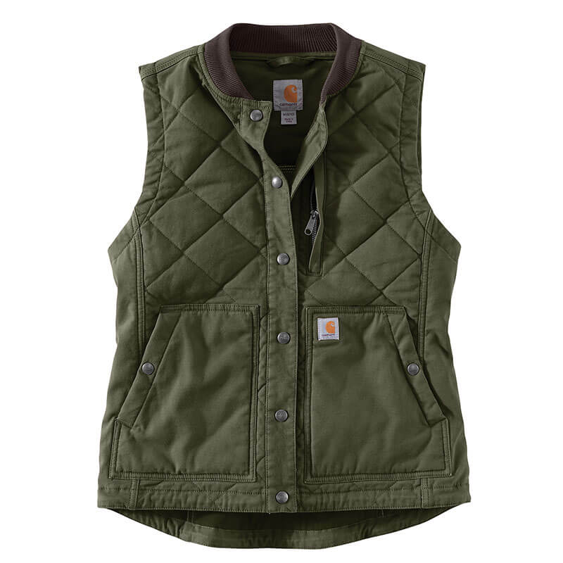 104423-Carhartt Women's Rugged Flex Relaxed Fit Canvas Insulated Rib Collar Vest