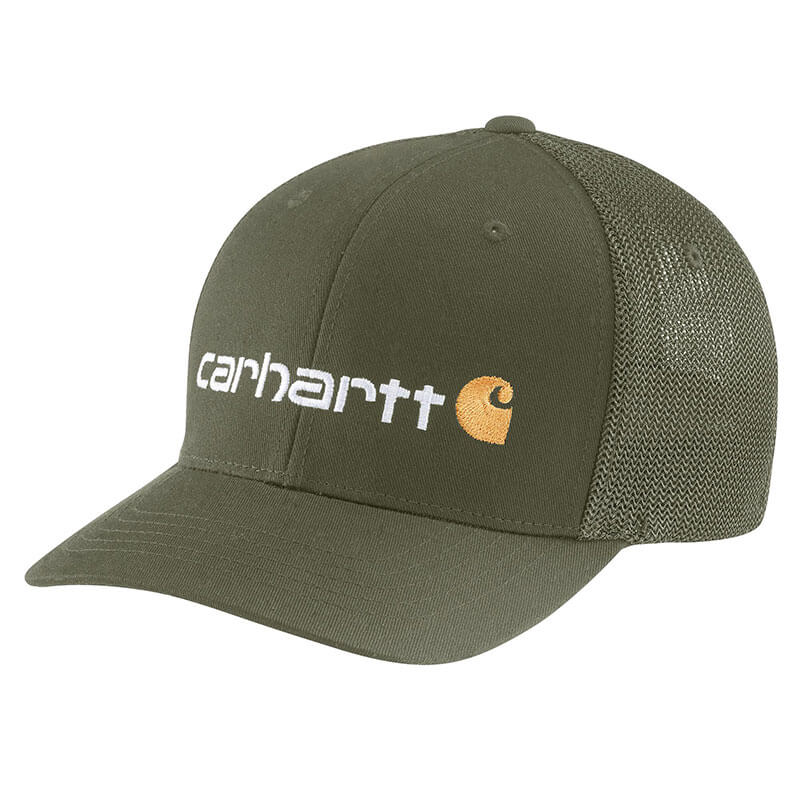 105353 - Rugged Flex® Fitted Canvas Mesh-Back Logo Graphic Cap