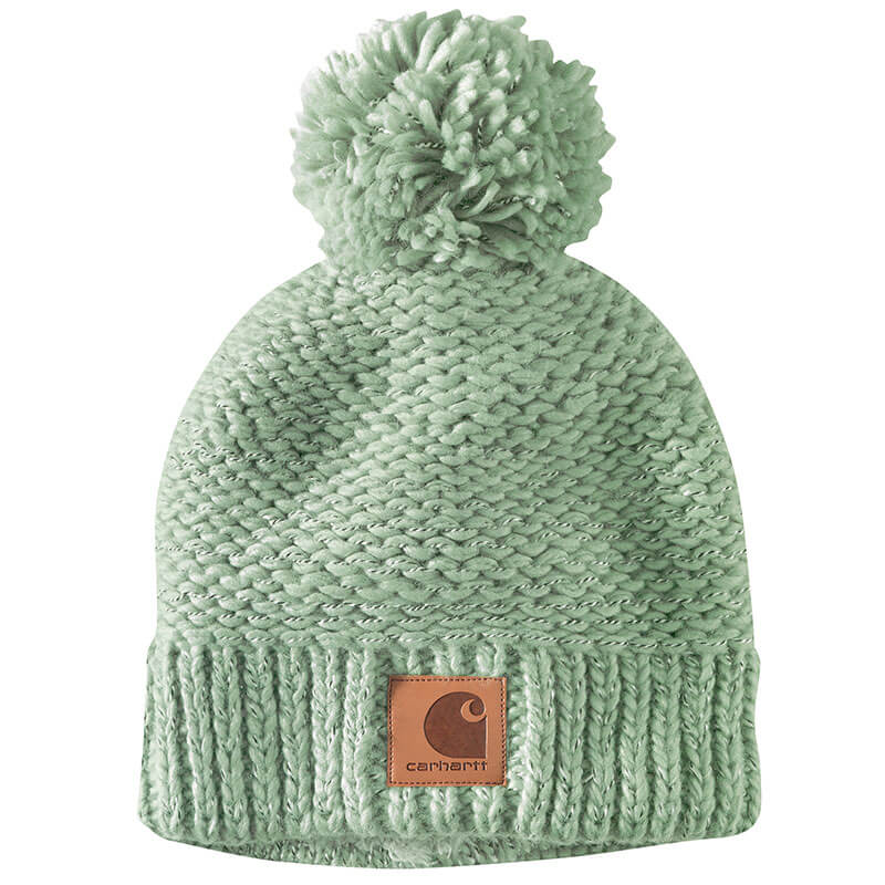 105469 Rib Knit Sherpa Lined Pom Pom Beanie - Main Image