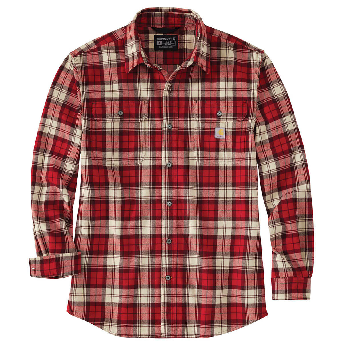 106356 Carhartt Men s Loose Fit Heavyweight Flannel Long Sleeve Plaid Shirt