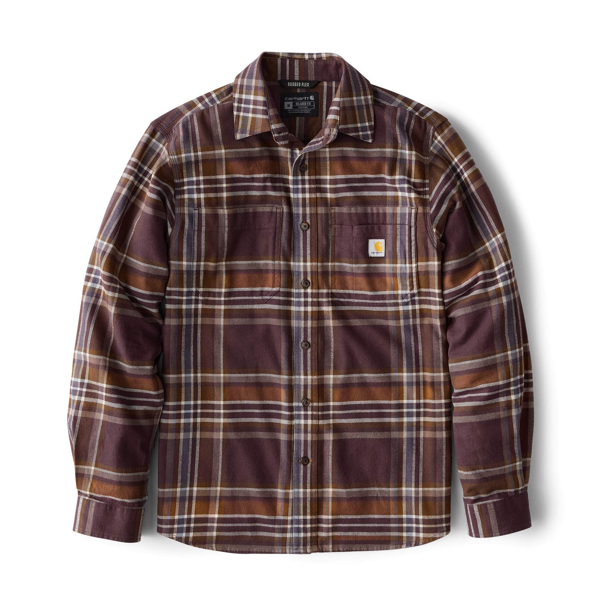 107010 - Carhartt Men's Rugged Flex Relaxed Fit Midweight Flannel Long-Sleeve Plaid Shirt