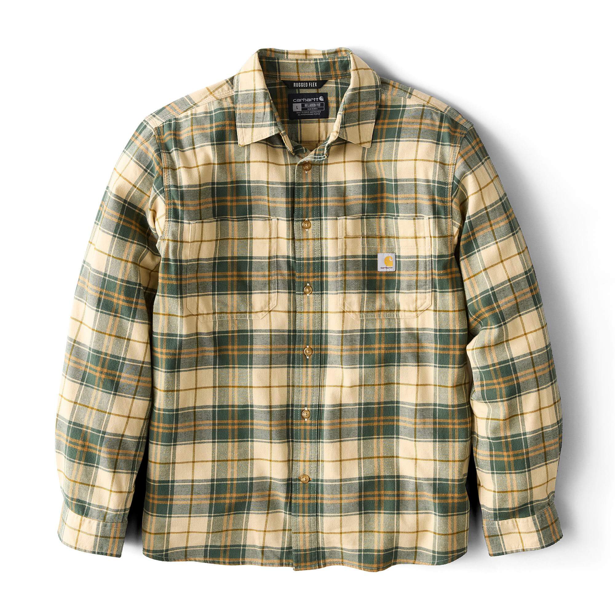 107010 - Carhartt Men's Rugged Flex Relaxed Fit Midweight Flannel Long-Sleeve Plaid Shirt