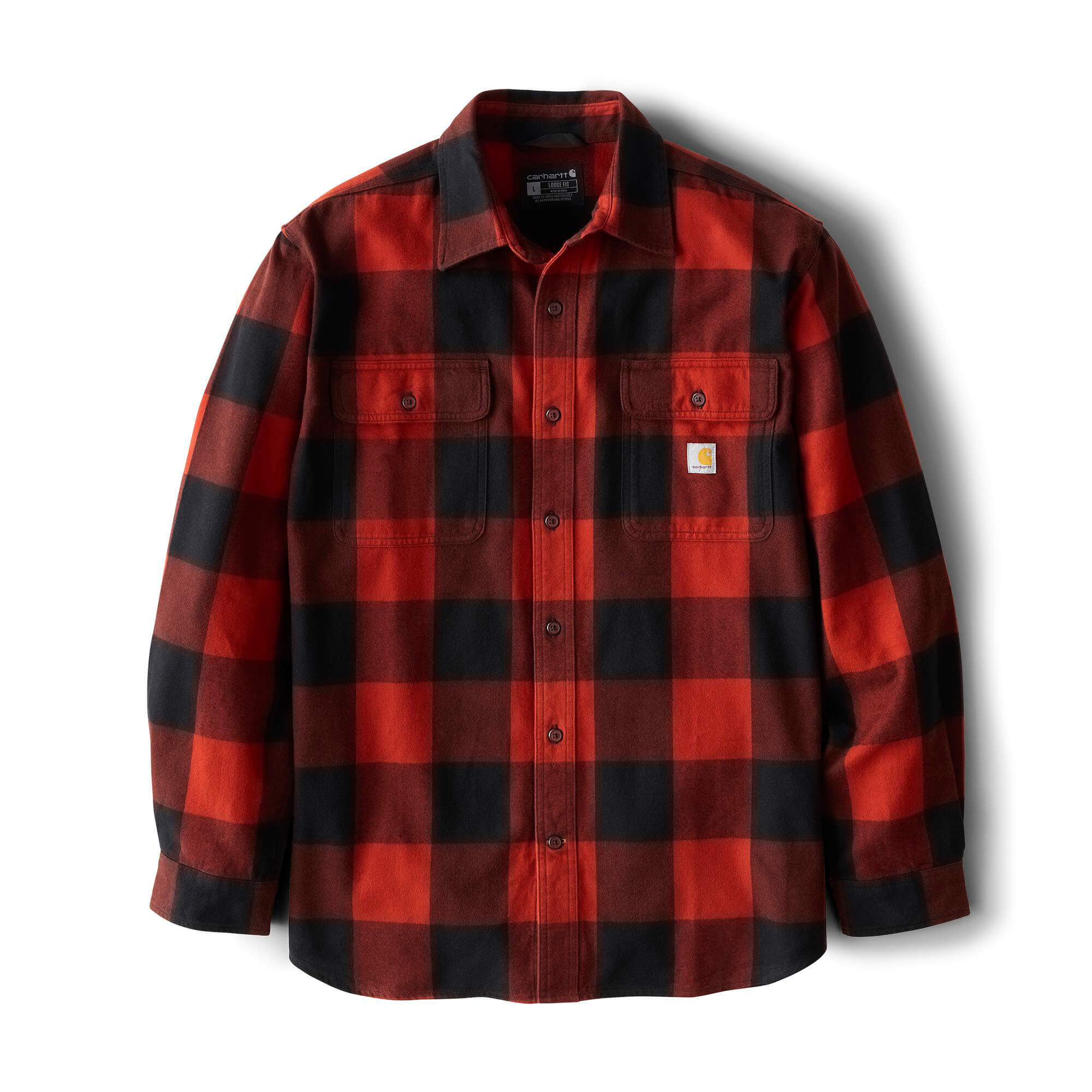 107013 - Carhartt Men's Loose Fit Heavyweight Flannel Long-Sleeve Plaid Shirt