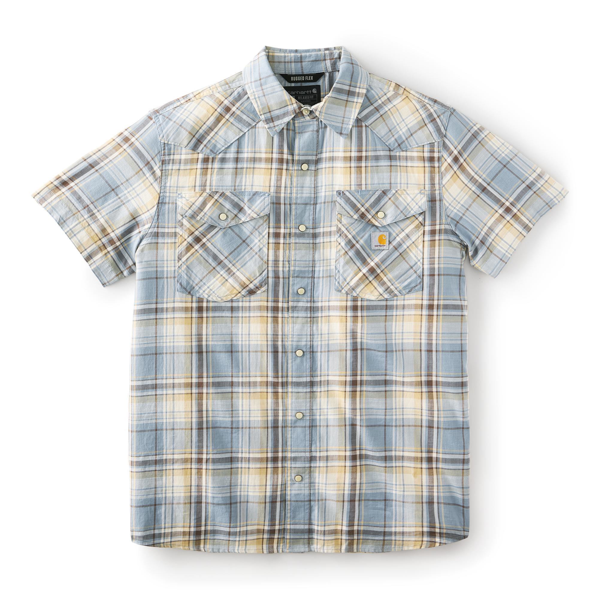 107284 - Carhartt Men's Montana Bozeman Relaxed Short Sleeve Plaid Shirt