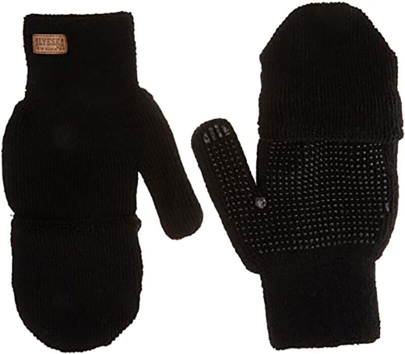 5110 - Alyeska® Lined Black Half-Finger with Convertible Mitt Hood