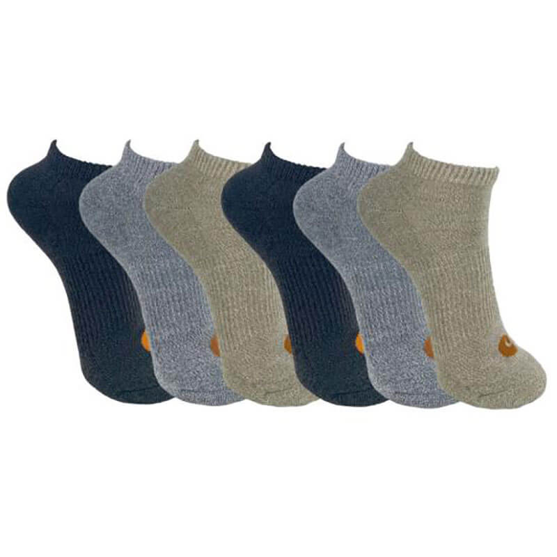 CA0068- Carhartt Boy's Essential Low Cut 6 pack Assorted
