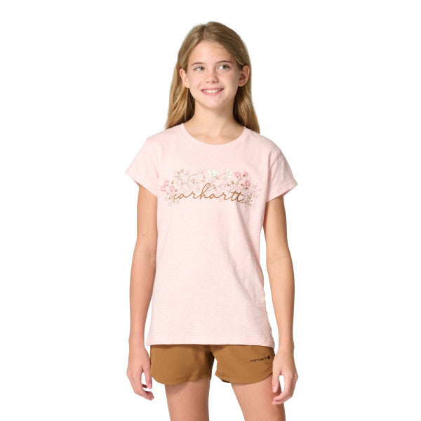 CA7177 - Carhartt Girl's Short-Sleeve Flower Script T-Shirt
