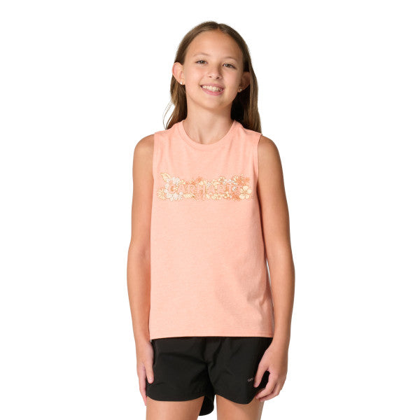 CA7182 - Carhartt Girl's Sleeveless Floral T-Shirt