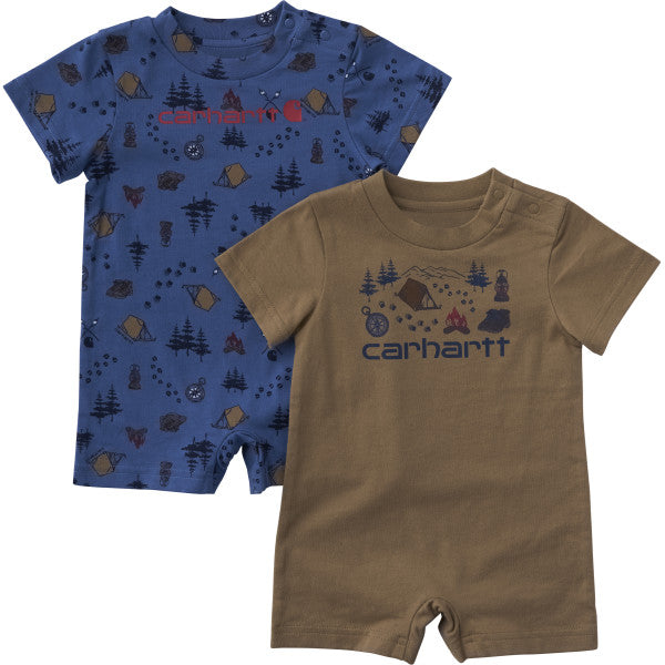 CG8110 - Carhartt Infant Boy's Short-Sleeve Camping 2-Piece Romper Set