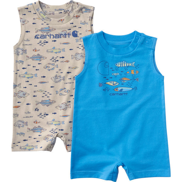 CG8111 - Carhartt Infant Boy's Sleeveless Fish 2-Piece Romper Set