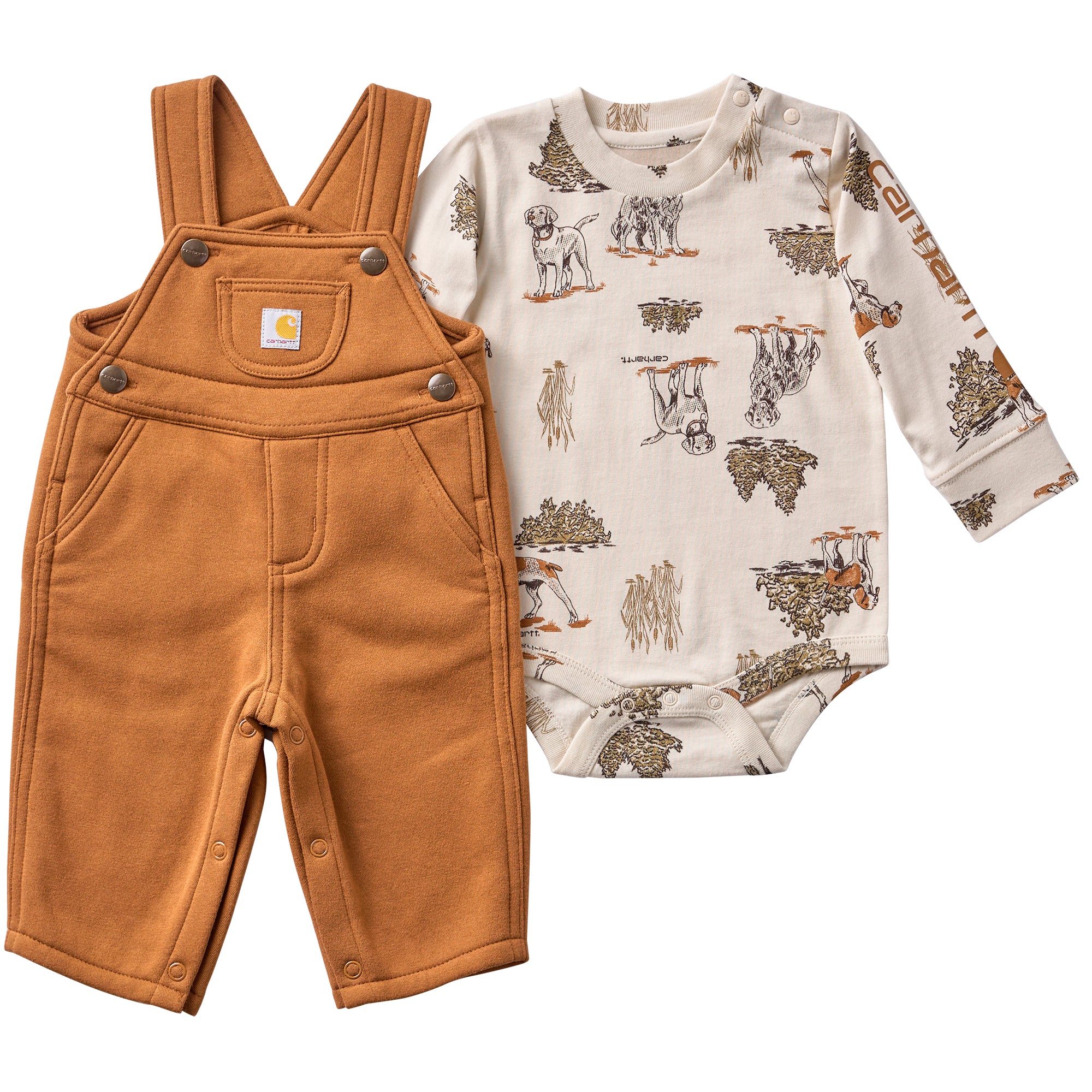 CG8145 - Carhartt Long-Sleeve Bodysuit and Fleece Overall Set