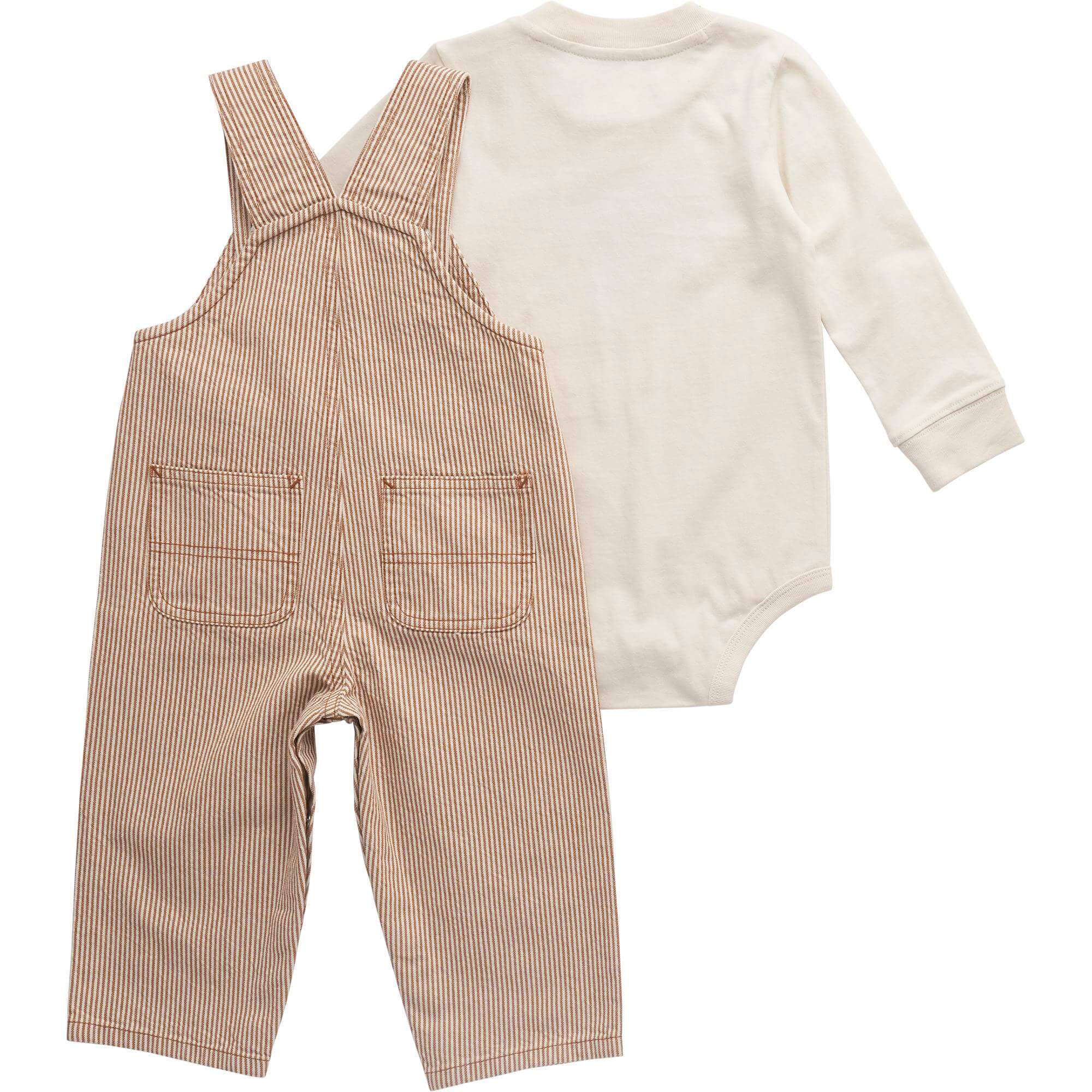 CG8993 - Carhartt Infant Long-Sleeve Bodysuit and Stripe Overall Set