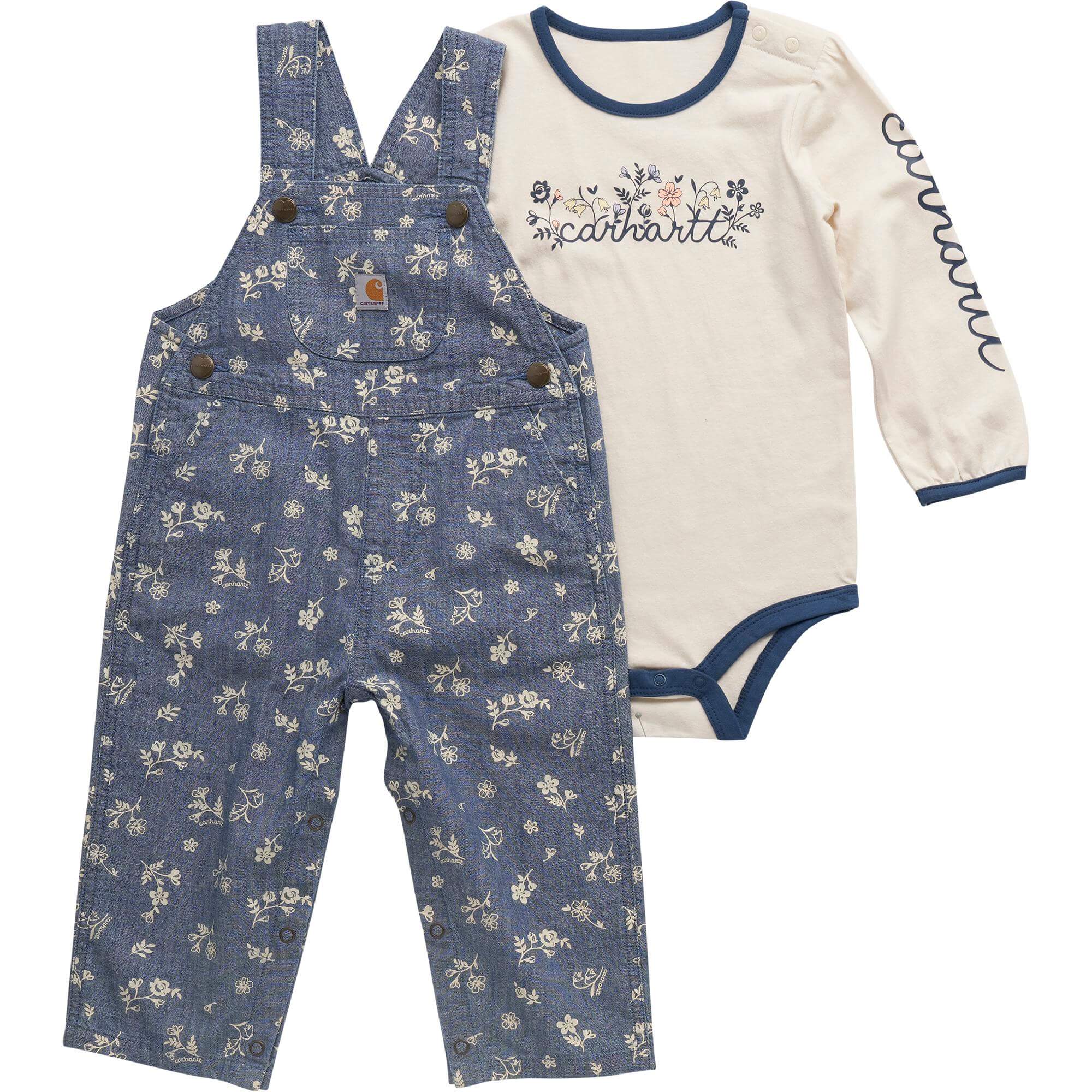 CG9948 - Carhartt Infant Long-Sleeve Bodysuit and Printed Overall Set