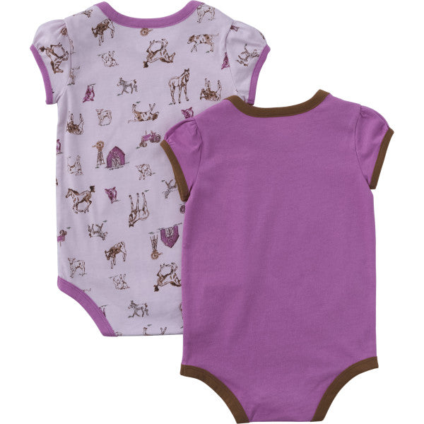 CG9963 - Carhartt Infant Girl's Short-Sleeve Farm Print 2-Piece Bodysuit Set