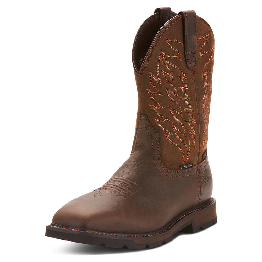 10024992 - Ariat Men's Groundbreaker Wide Square Toe Waterproof Steel Toe Work Boot