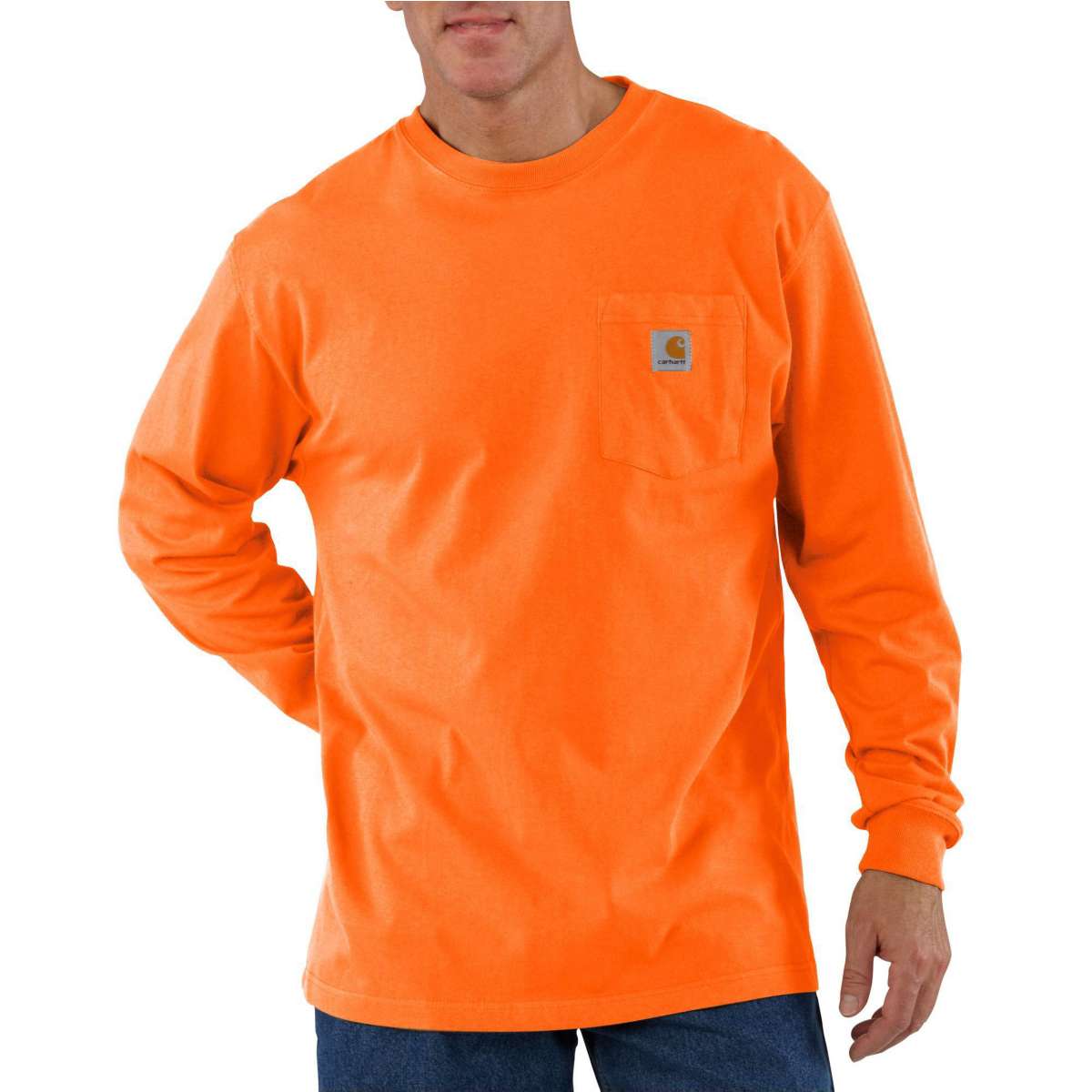 K126 -Carhartt Men's Loose Fit Heavyweight Long-Sleeve Pocket T-Shirt