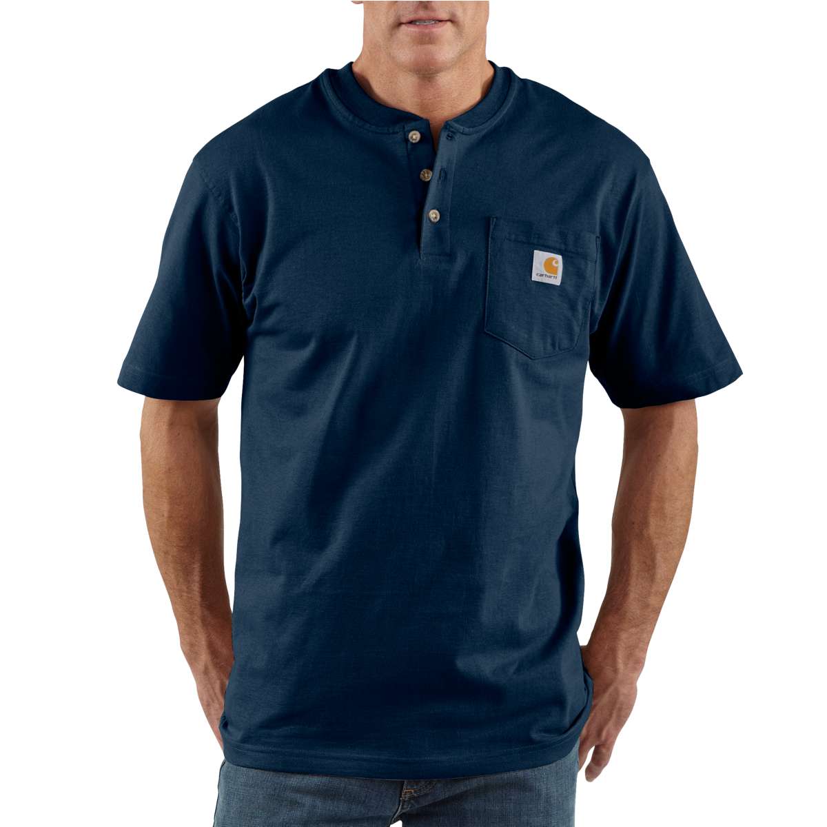 K84 - Carhartt Men's Loose Fit Heavyweight Short-Sleeve Pocket Henley T-Shirt