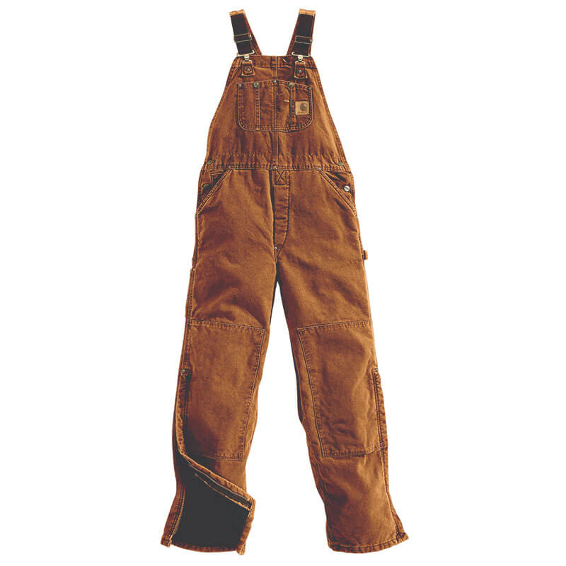 R27 - Carhartt Men's Quilt Lined Sandstone Bib Overall