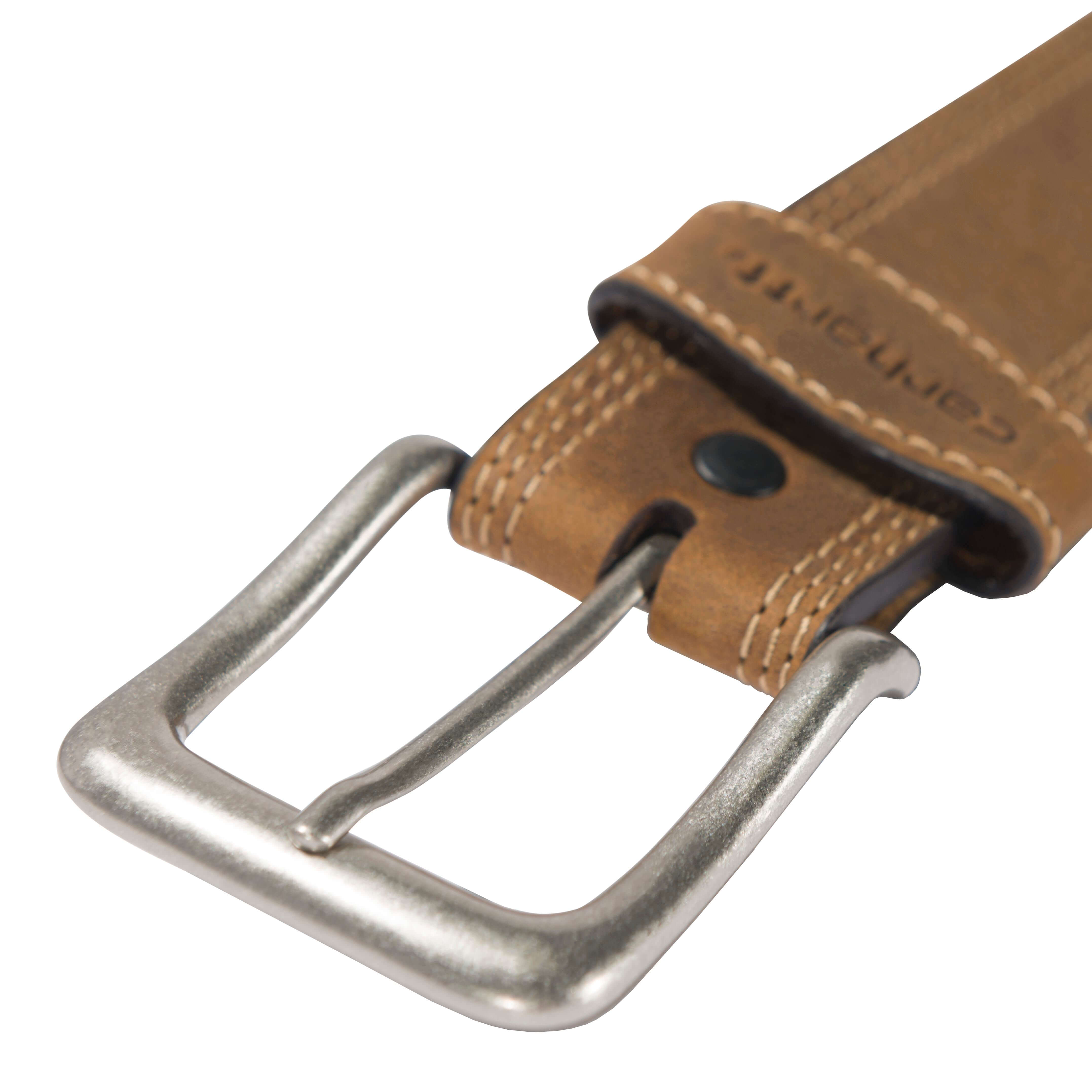 Carhartt Men's Leather Triple Stitch Belt With Antique Nickel Finish