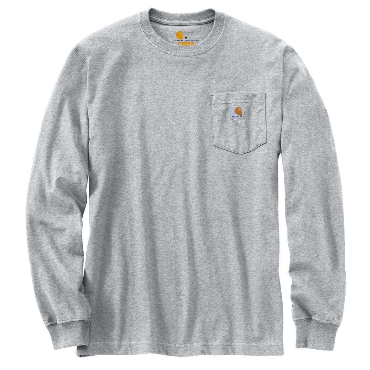 Loose Fit Heavyweight Long-Sleeve Pocket T-Shirt Heather Grey HGY