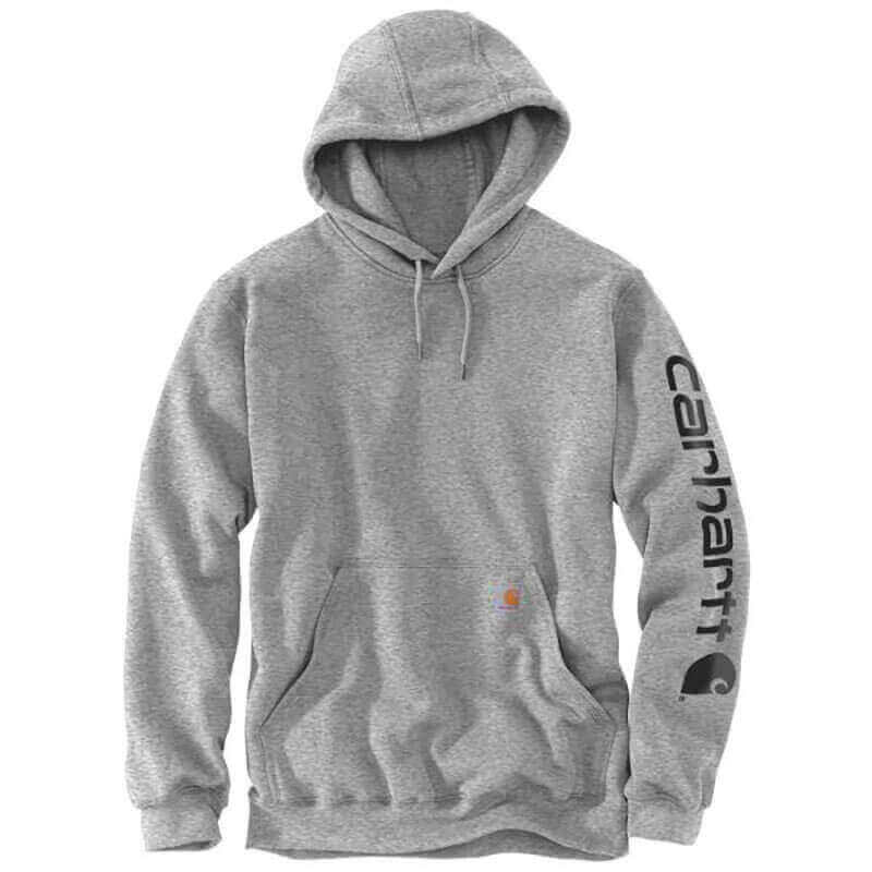 Carhartt Midweight Hooded Logo Sweatshirt Heather Grey 5XL