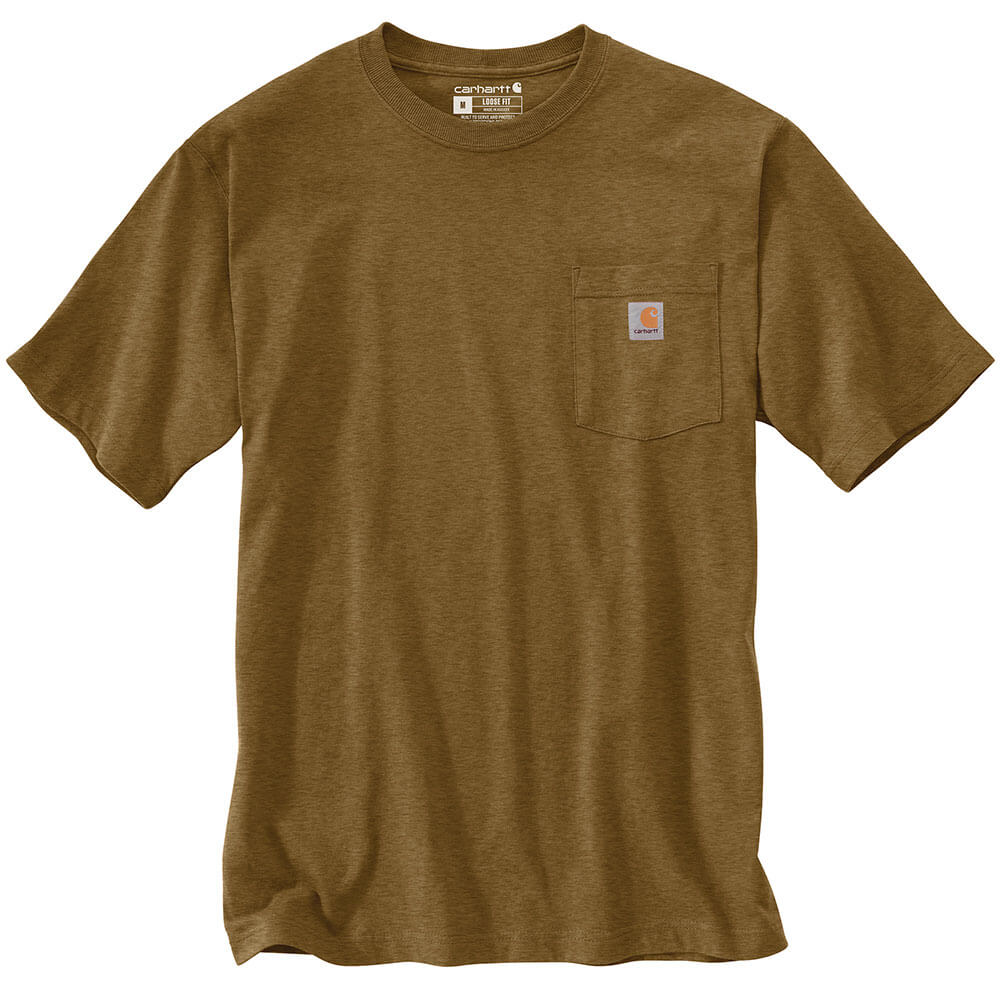 Carhartt Loose Fit Heavyweight Short Sleeve Pock T Shirt K87 Boiled Walnut Heather