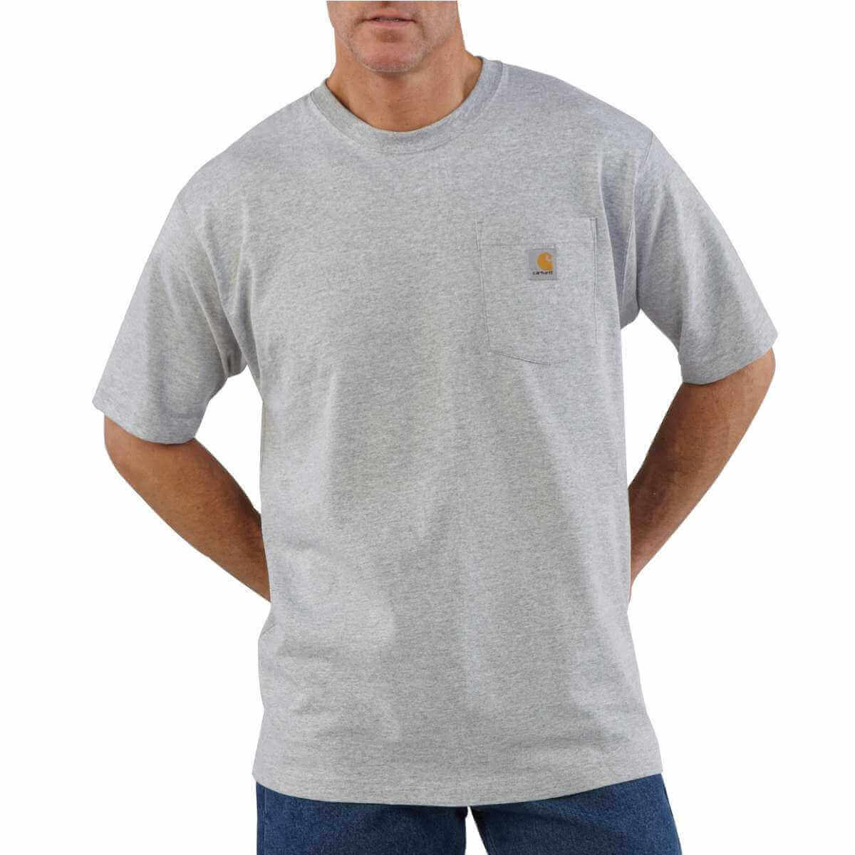 Carhartt Loose Fit Heavyweight Short Sleeve Pock T Shirt K87 Heather Grey