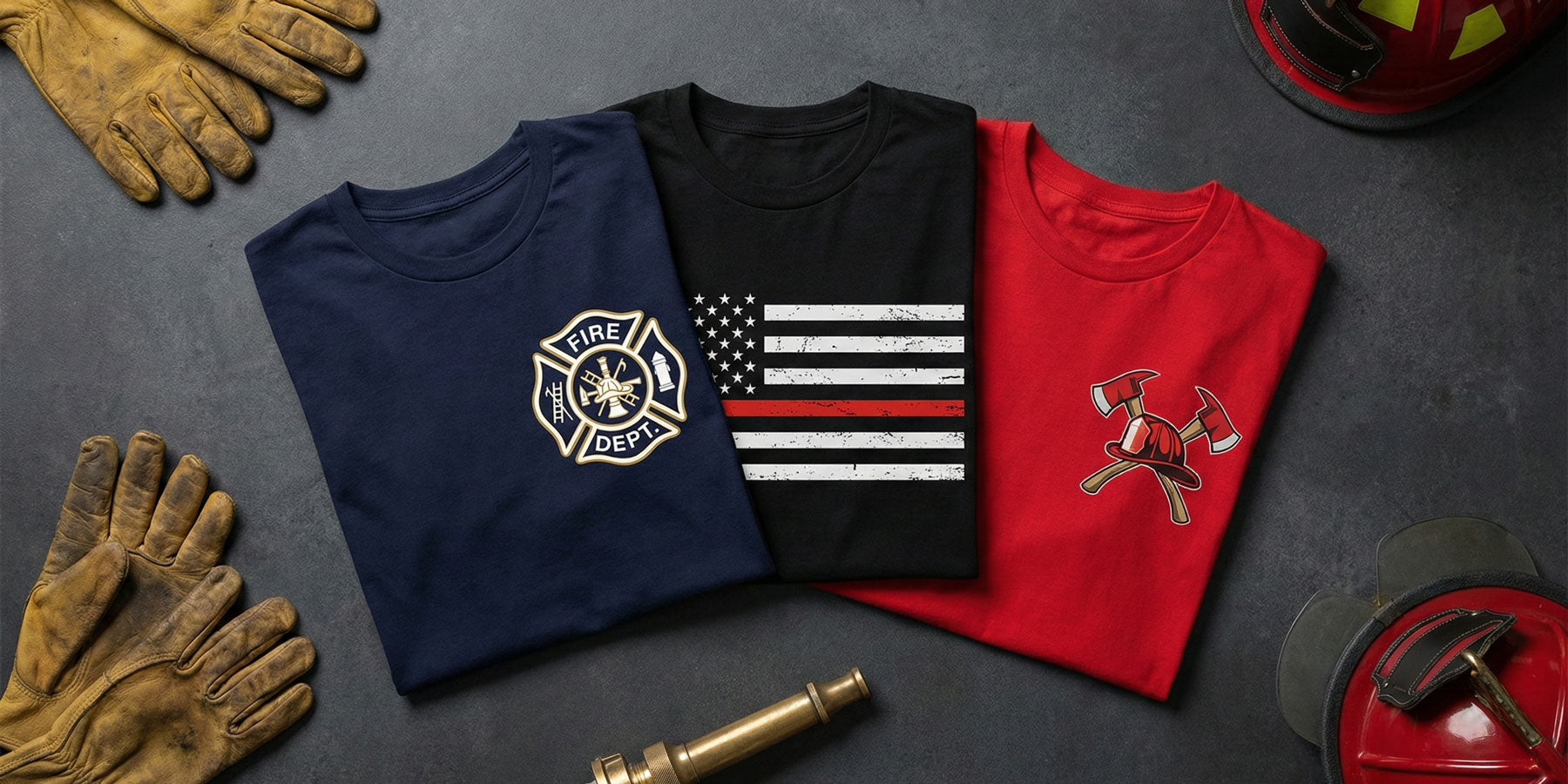 Custom fire department shirts - screen print and embroidery - Great Lakes Work Wear