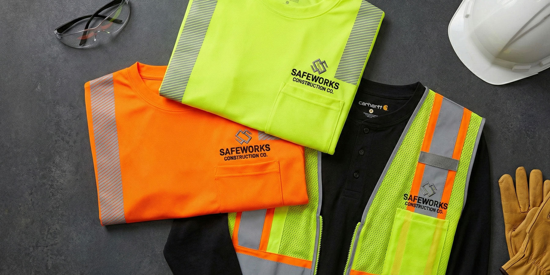 Hi-vis and safety shirts with custom embroidery - Carhartt high visibility