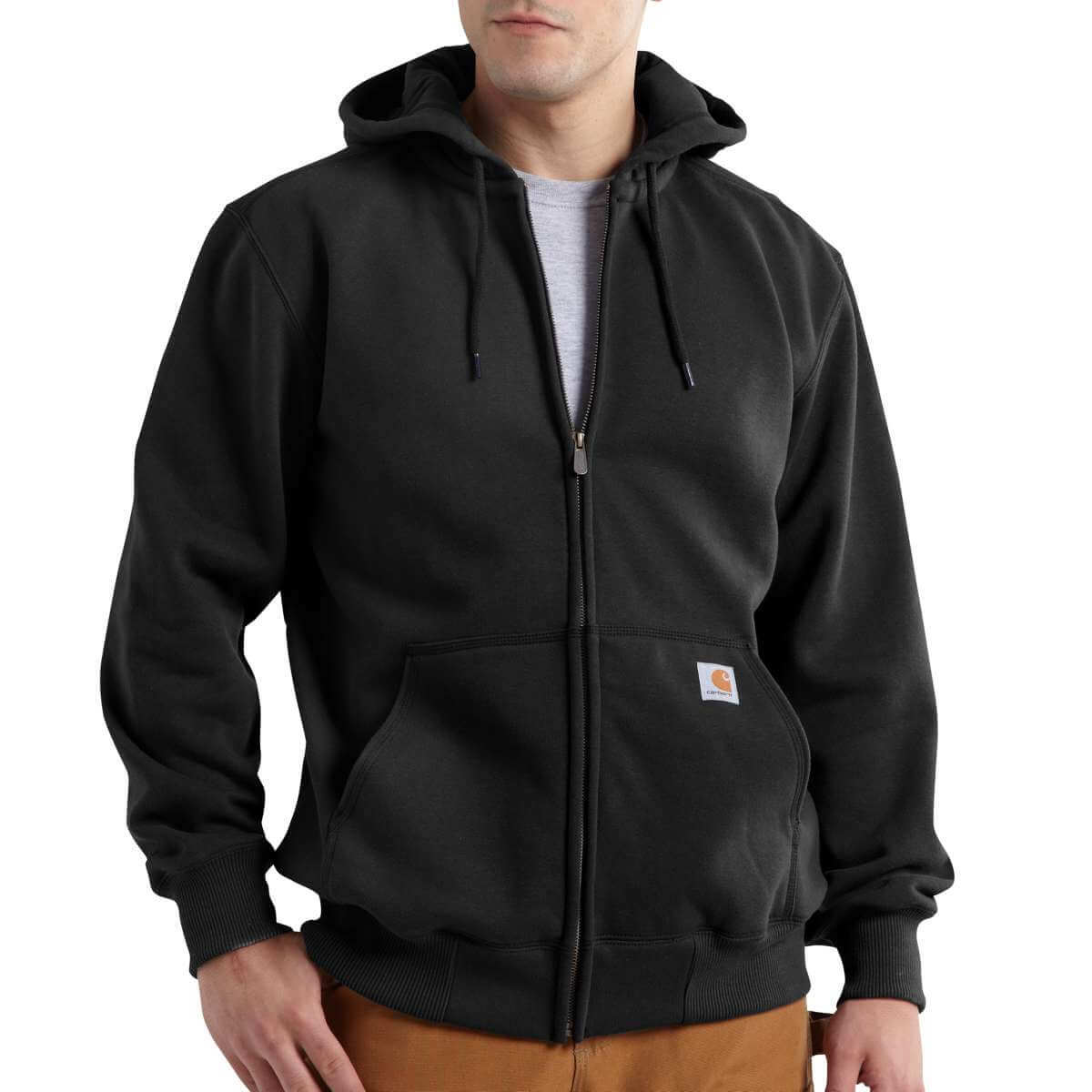 100614 - Rain Defender Loose Fit Heavyweight Front-Zip Sweatshirt 001 Black