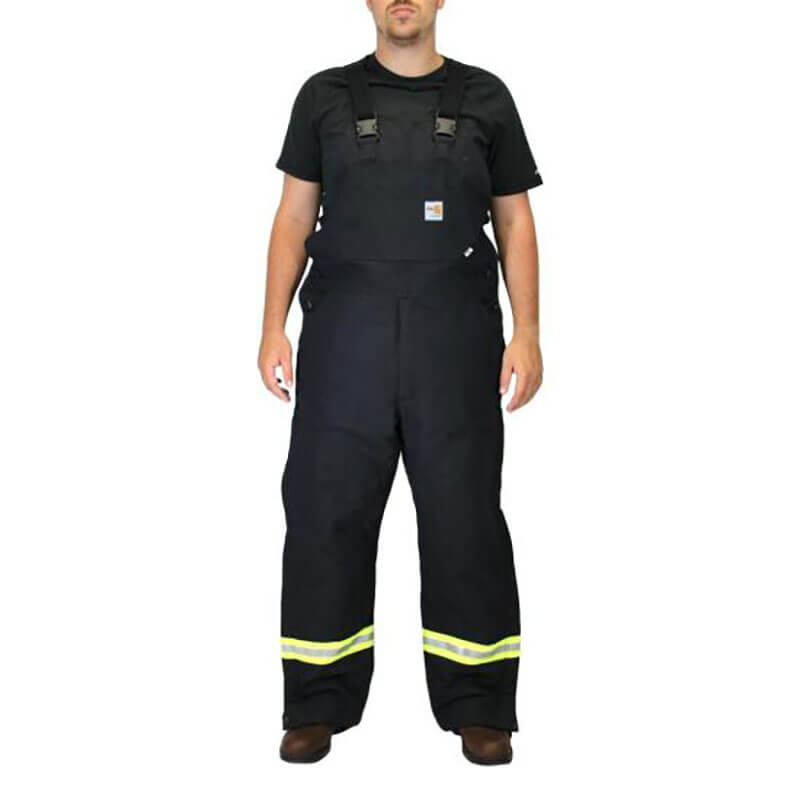 101628 - Carhartt Flame-Resistant Strip Duck Bib Overall/Quilted lined