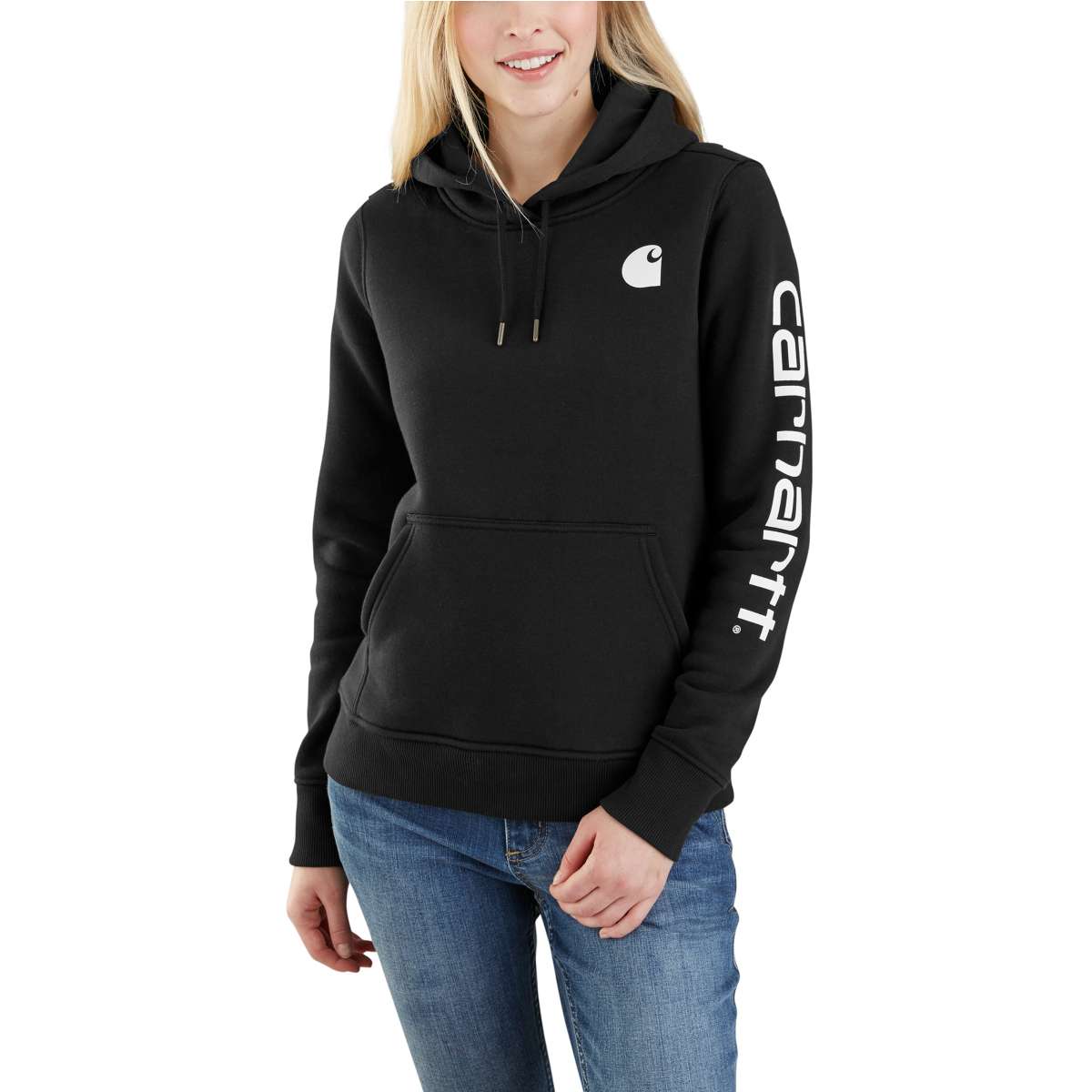 102791 Carhartt Women s Clarksburg Sleeve Logo Hooded Sweatshirt