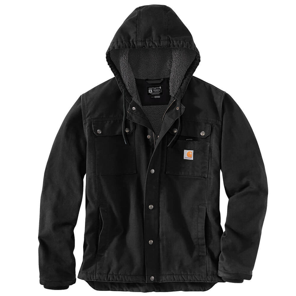 103826 Carhartt Relaced Fit Washed Duck Sherpa-Lined Utility Jacket BLK Black