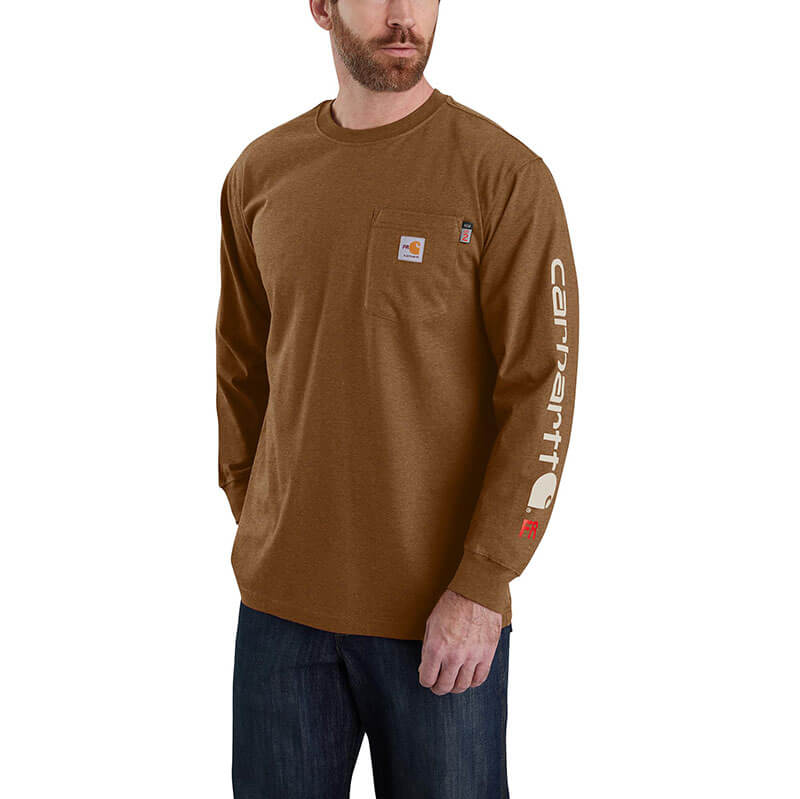 104130 - Flame Resistant Force® Org Fit Midweight Long-Sleeve Logo GraphicT-Shirt