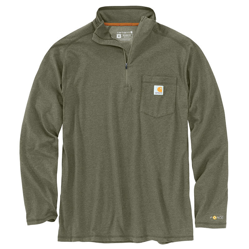 104255 - Carhartt Men's Force Relaxed Fit Midweight Long-Sleeve Quarter-Zip T-Shirt