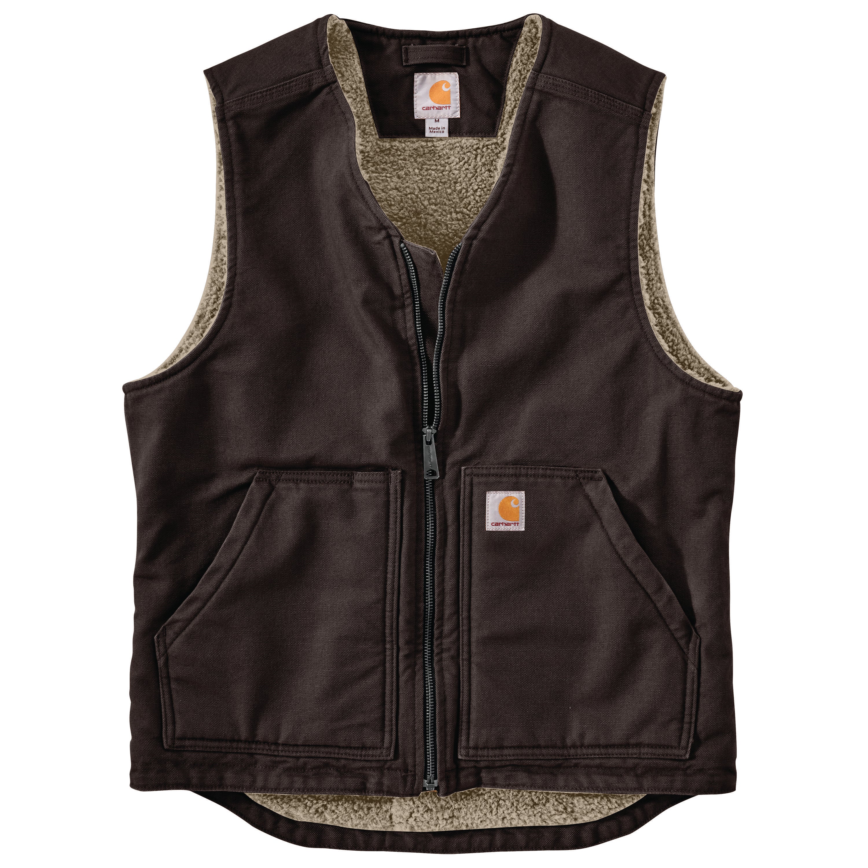 104394 - Carhartt Men's Relaxed Fit Washed Duck Sherpa-Lined Vest