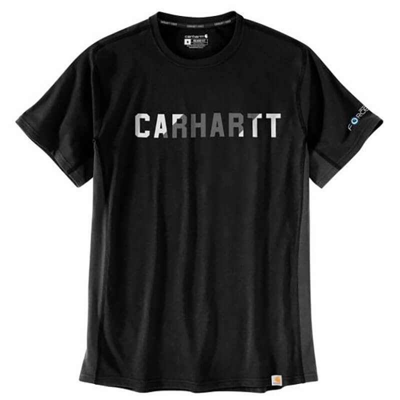 105203 - Carhartt Men's Force Relaxed Fit Midweight Short-Sleeve Block Logo Graphic T-Shirt