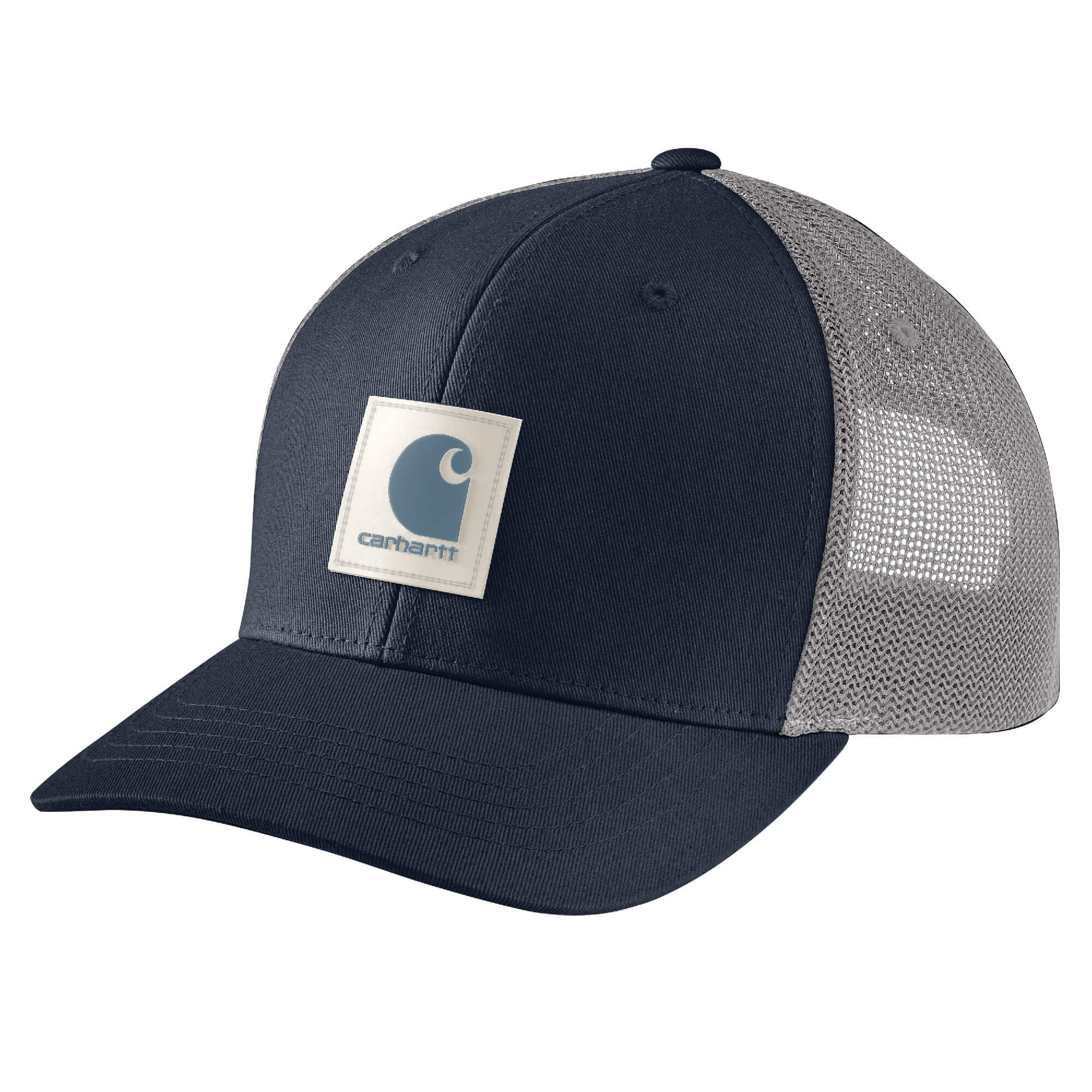 Carhartt Men s Rugged Flex Twill Mesh Back Logo Patch Cap Navy