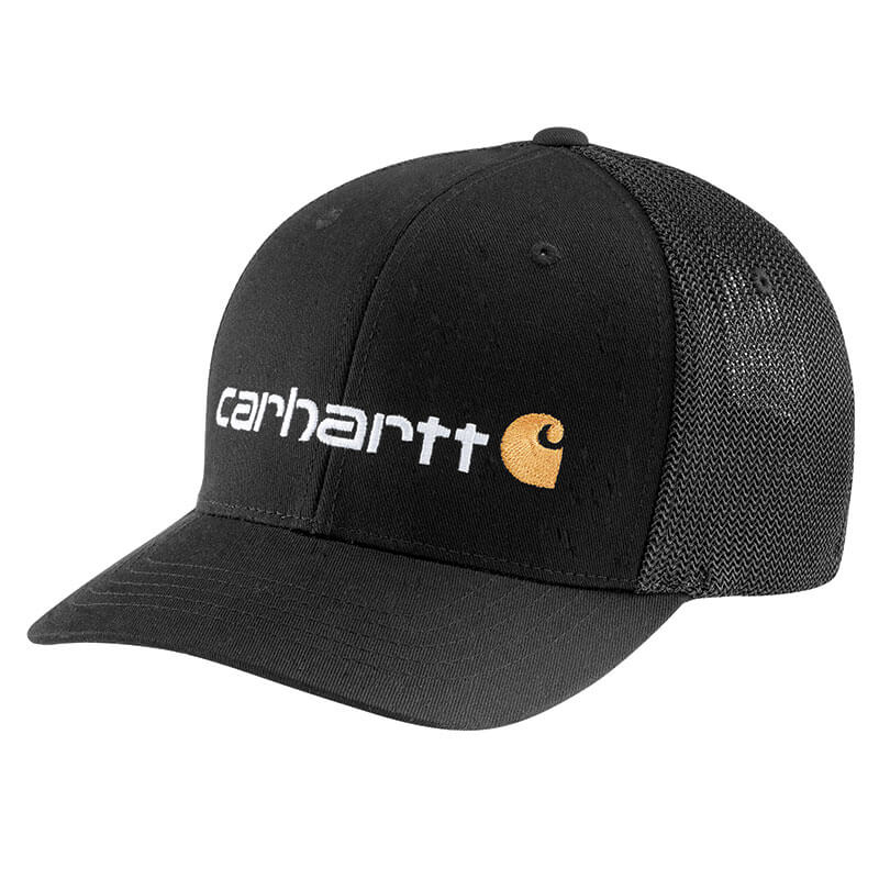 105353 - Rugged Flex® Fitted Canvas Mesh-Back Logo Graphic Cap
