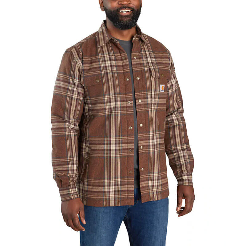 105430 - Carhartt Men's Relaxed Fit Flannel Sherpa-Lined Shirt Jac